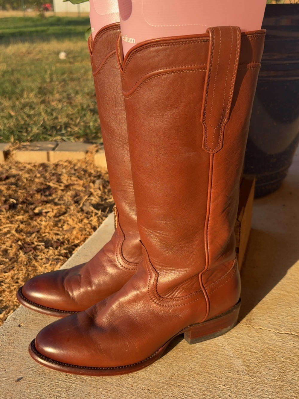 Tecovas Chestnut Leather Tall Western Boots